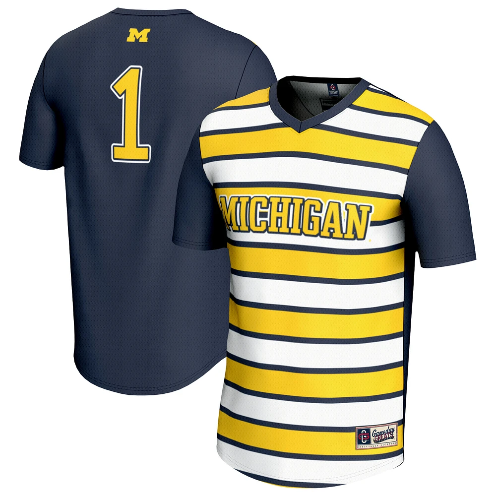 Youth GameDay Greats #1 Navy Michigan Wolverines Lightweight Soccer Fashion Jersey
