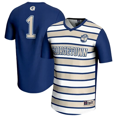 Youth GameDay Greats #1 Navy Georgetown Hoyas Lightweight Soccer Fashion Jersey
