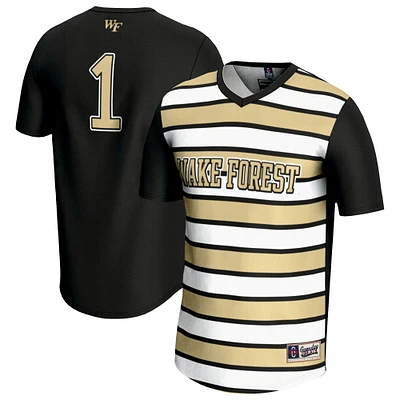 Youth GameDay Greats #1 Black Wake Forest Demon Deacons Lightweight Soccer Fashion Jersey