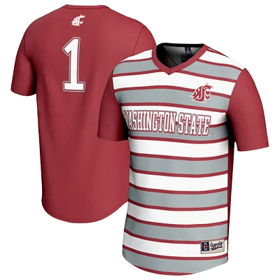 Youth GameDay Greats #1 Crimson Washington State Cougars Lightweight Soccer Fashion Jersey