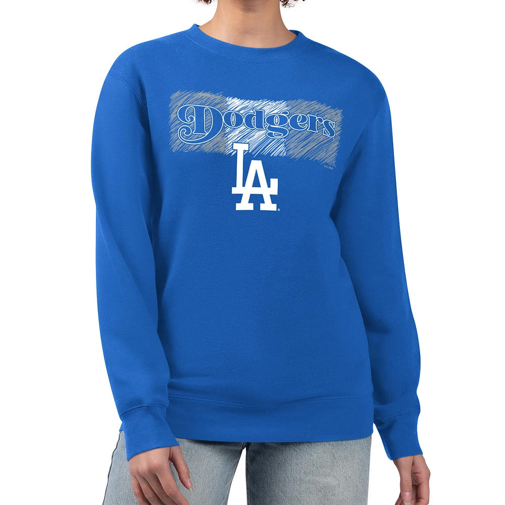 Women's Starter Royal Los Angeles Dodgers Team Color Shading Fleece Pullover Sweatshirt