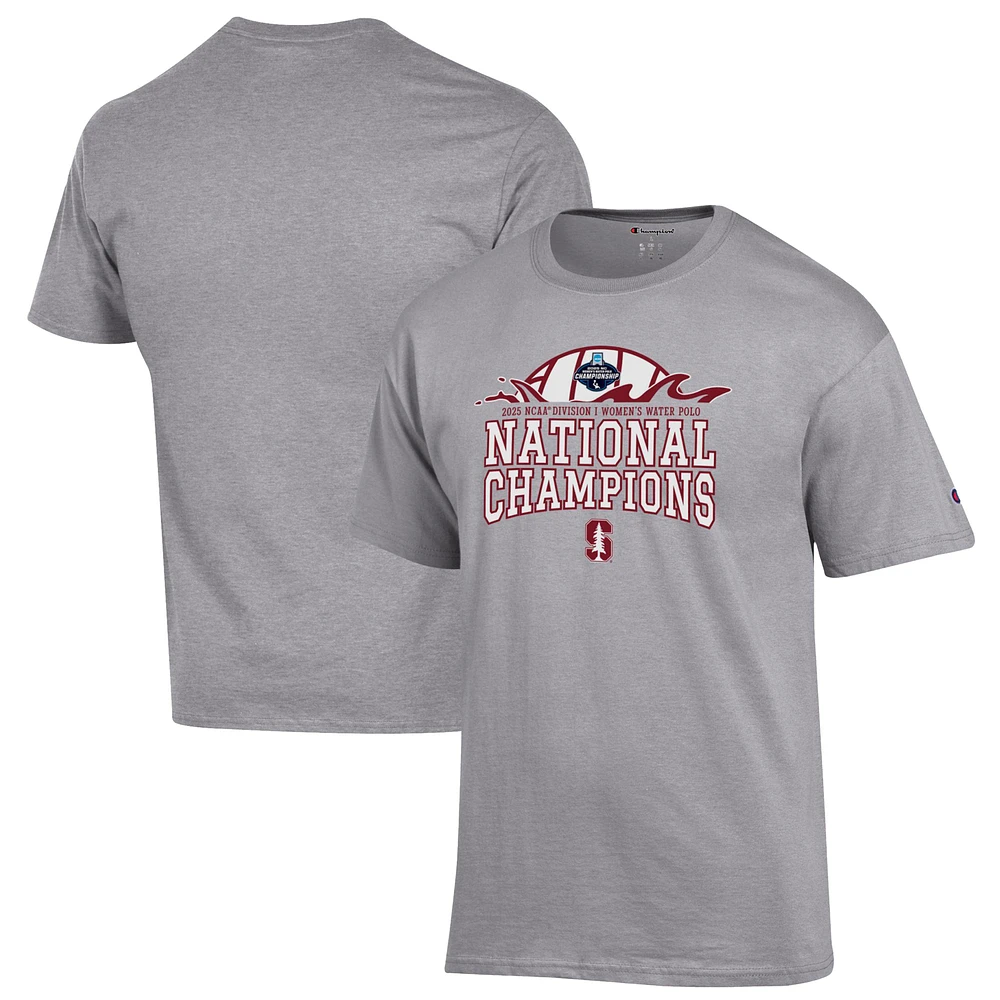 Unisex Champion Gray Stanford Cardinal 2025 NCAA Women's Water Polo National Champions T-Shirt