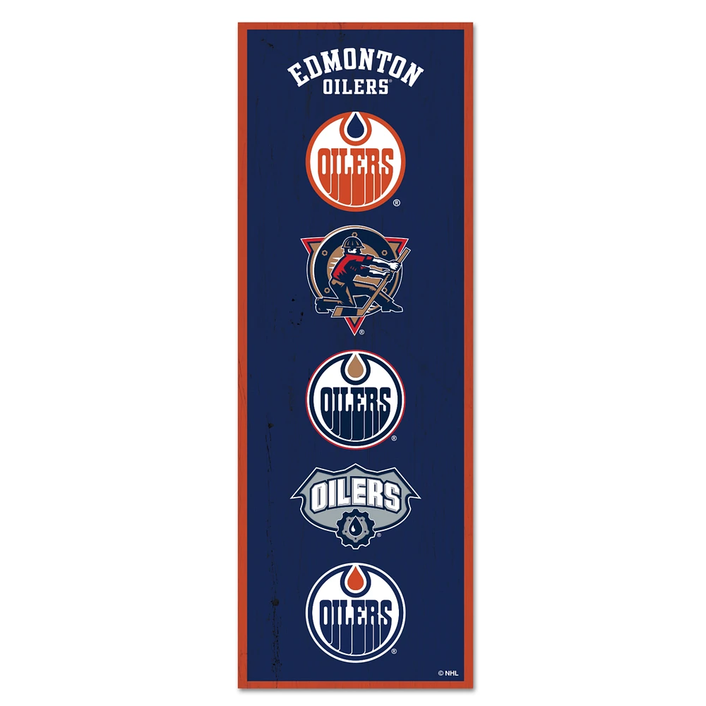 WinCraft Edmonton Oilers 6" x 17" Logo Evolution Wood Sign