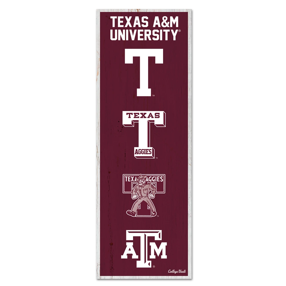 WinCraft Texas A&M Aggies 6" x 17" Logo Evolution Wood Sign