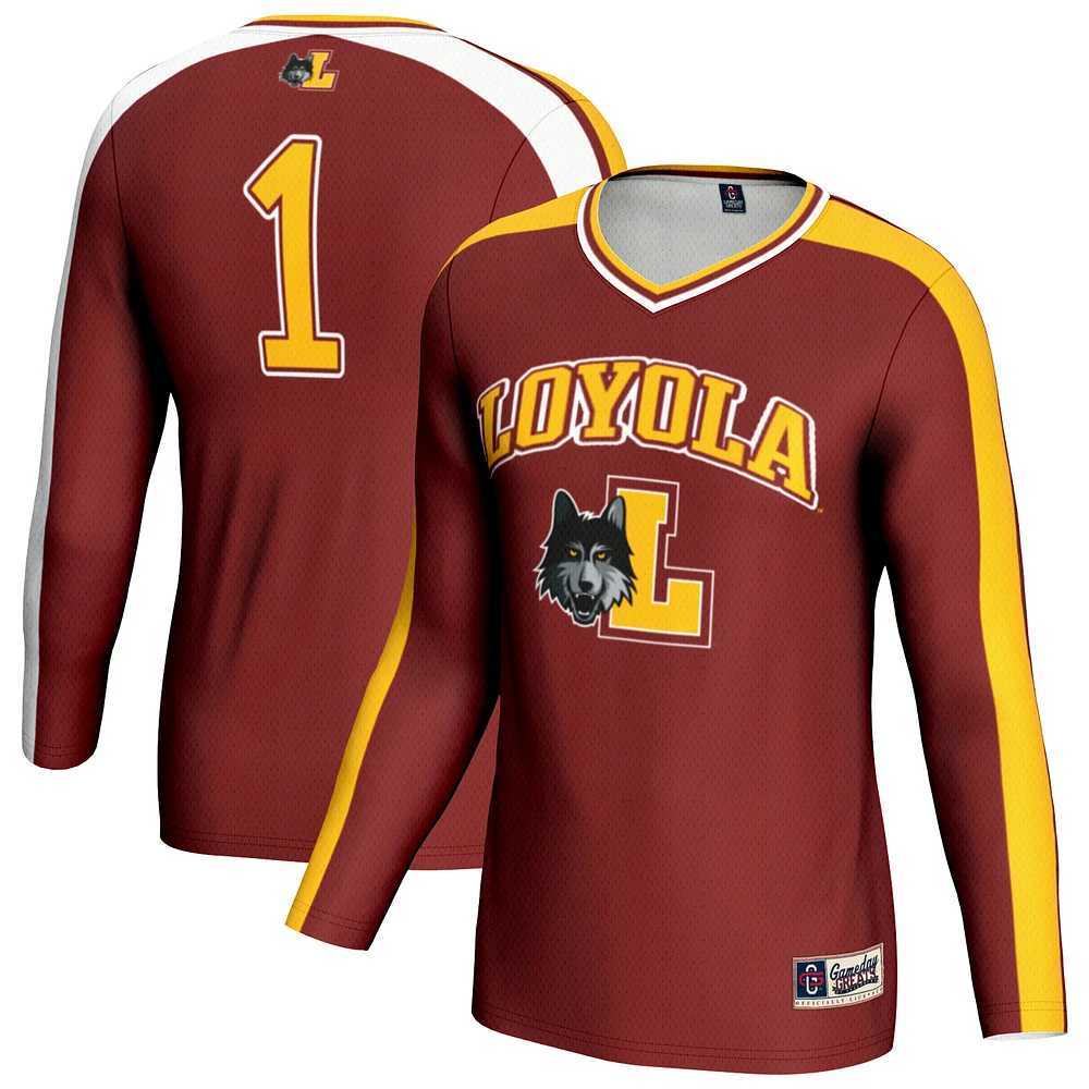 Unisex GameDay Greats Maroon Loyola Chicago Ramblers #1 Lightweight Volleyball Fashion Jersey
