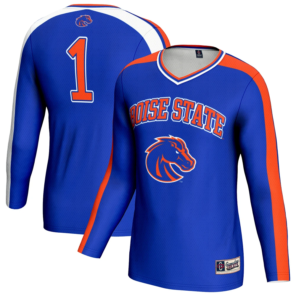 Unisex GameDay Greats Royal Boise State Broncos #1 Lightweight Volleyball Fashion Jersey