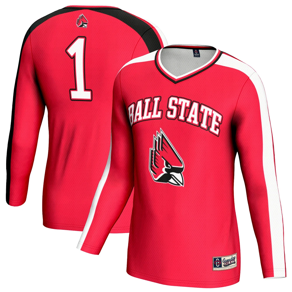Unisex GameDay Greats Cardinal Ball State Cardinals #1 Lightweight Volleyball Fashion Jersey