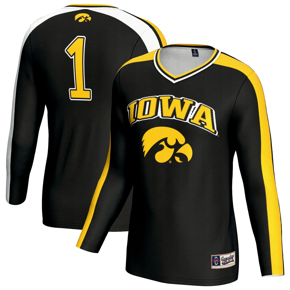Unisex GameDay Greats Black Iowa Hawkeyes #1 Lightweight Volleyball Fashion Jersey