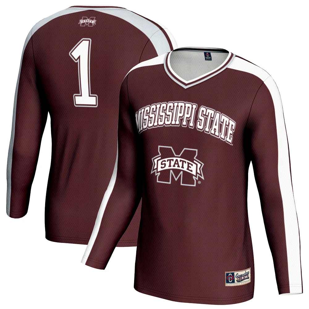 Unisex GameDay Greats Maroon Mississippi State Bulldogs #1 Lightweight Volleyball Fashion Jersey
