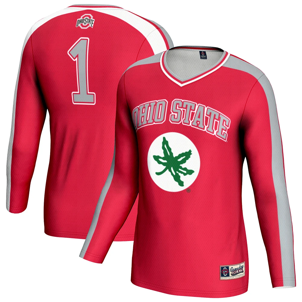 Unisex GameDay Greats Scarlet Ohio State Buckeyes #1 Lightweight Volleyball Fashion Jersey