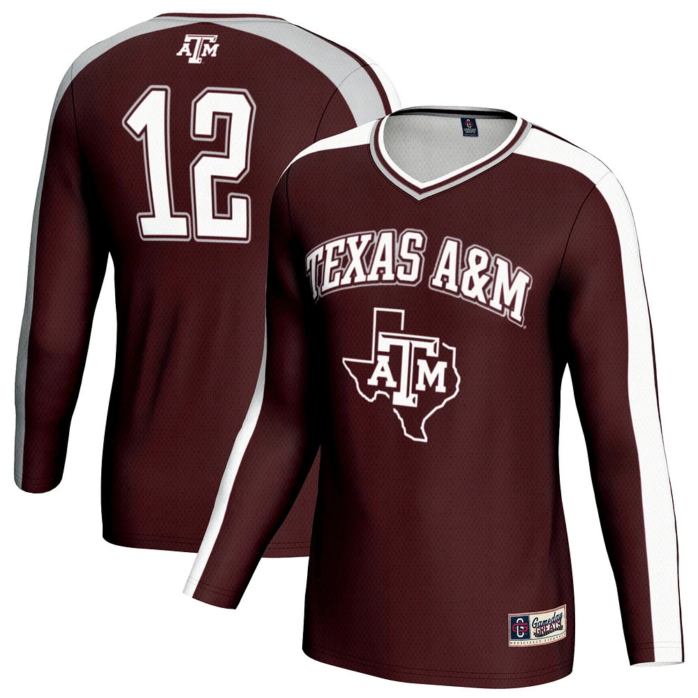 Unisex GameDay Greats Maroon Texas A&M Aggies #12 Lightweight Volleyball Fashion Jersey