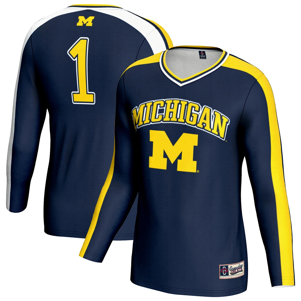 Unisex GameDay Greats Navy Michigan Wolverines #1 Lightweight Volleyball Fashion Jersey