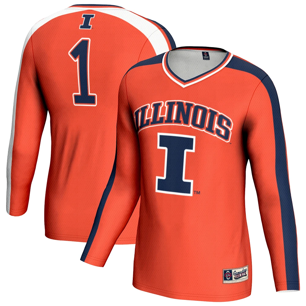 Youth GameDay Greats Orange Illinois Fighting Illini #1 Lightweight Volleyball Fashion Jersey