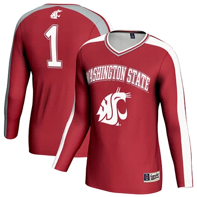 Youth GameDay Greats Crimson Washington State Cougars #1 Lightweight Volleyball Fashion Jersey