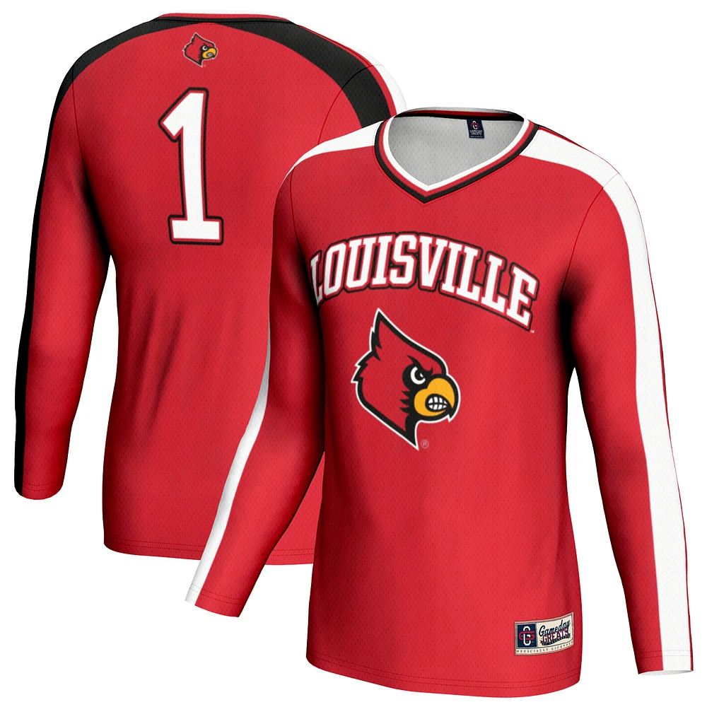 Youth GameDay Greats Red Louisville Cardinals #1 Lightweight Volleyball Fashion Jersey