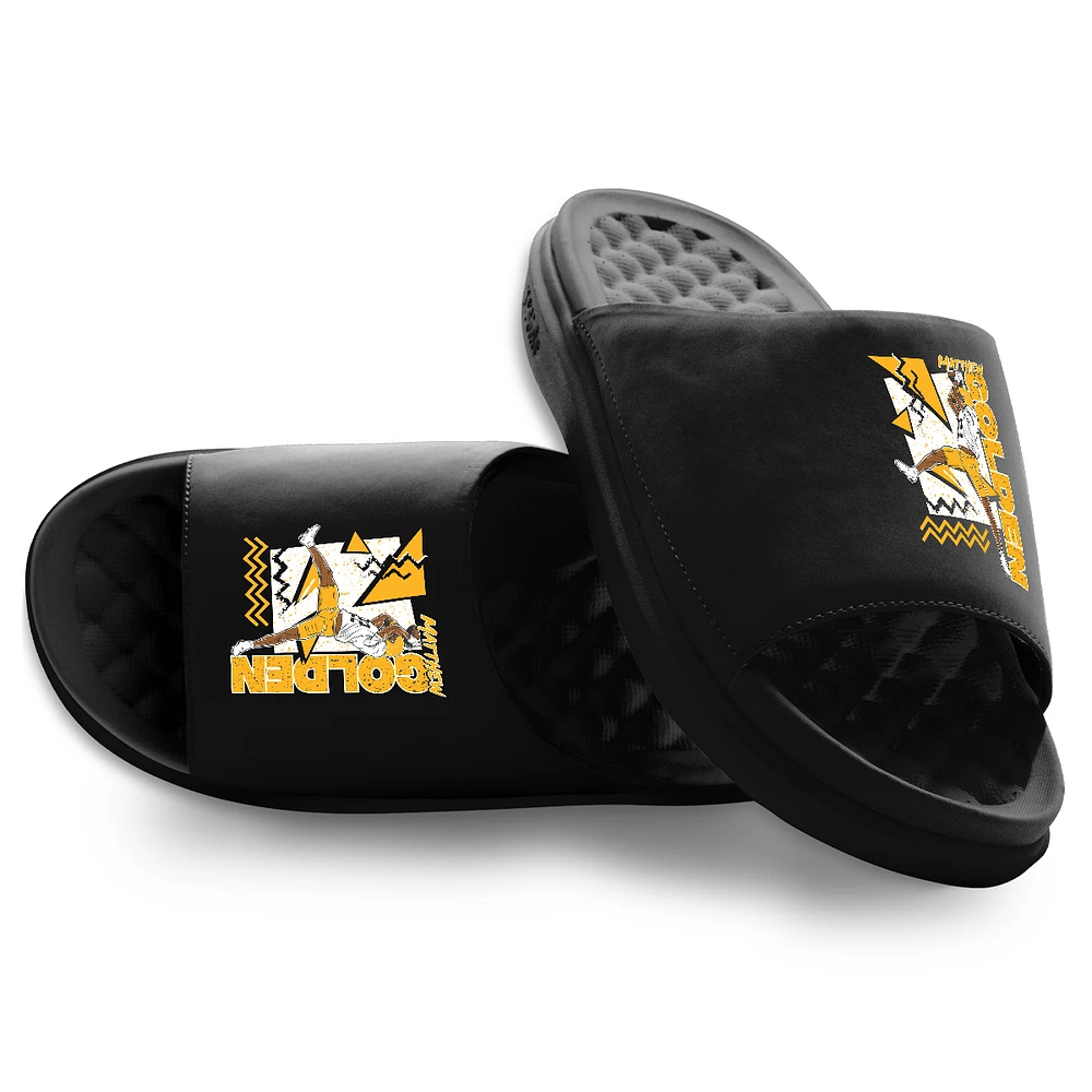 Unisex ISlide Matthew Golden Black NFLPA Swaghead Motive Slide Sandals