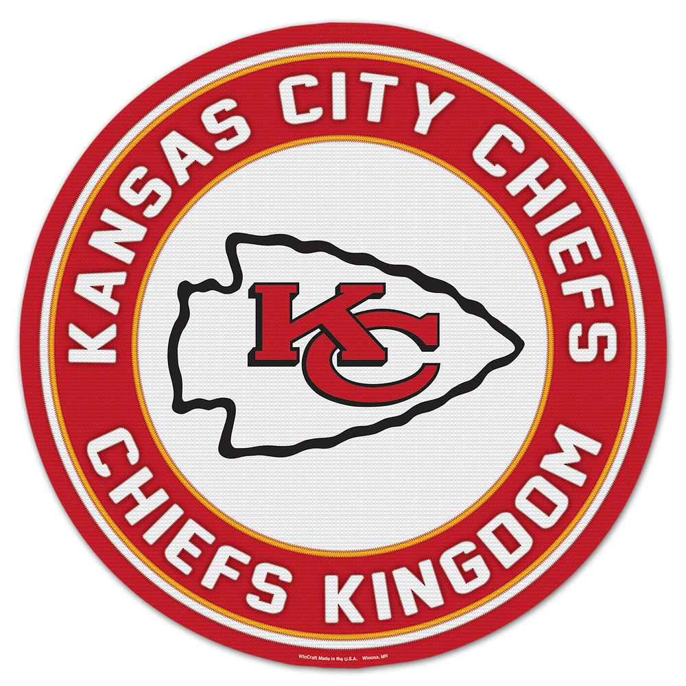 WinCraft Kansas City Chiefs 14" Team Patch Circular Wood Sign