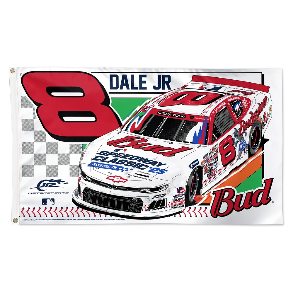 WinCraft Dale Earnhardt Jr. Budweiser Baseball 3" x 5" Single-Sided Deluxe Flag