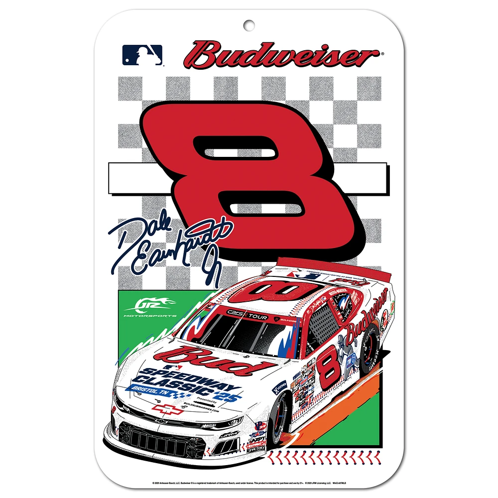WinCraft Dale Earnhardt Jr. Budweiser Baseball 11" x 17" Indoor/Outdoor Sign