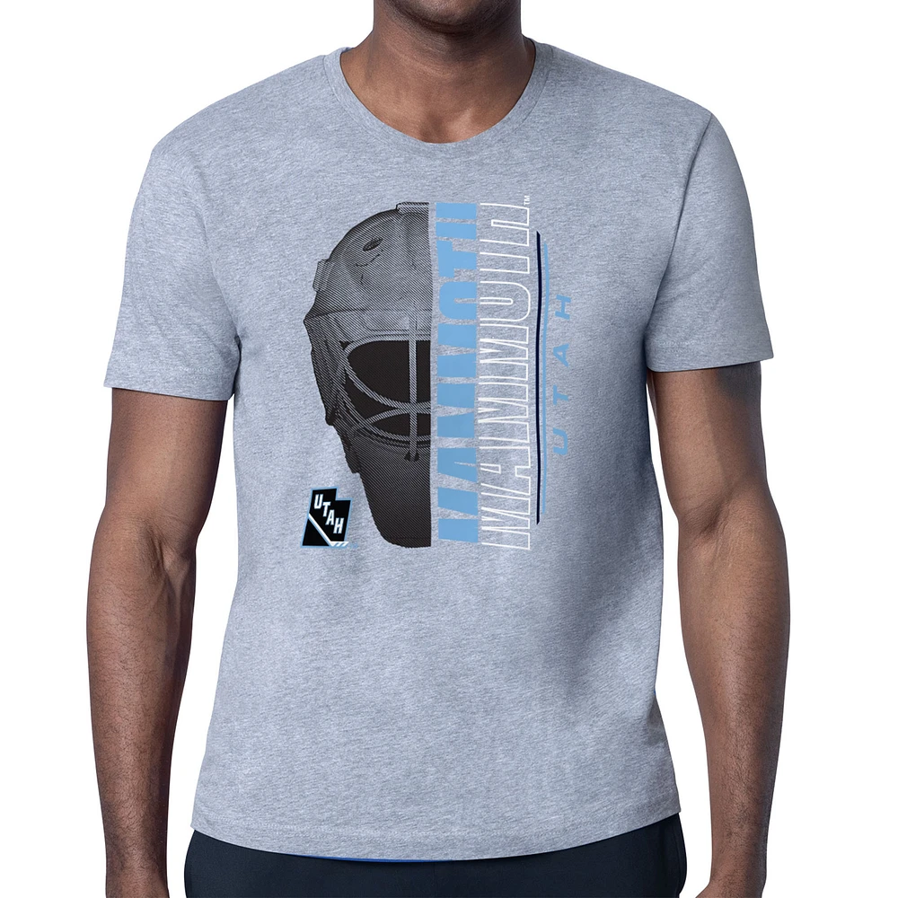Men's Starter Gray Utah Mammoth Half Helmet T-Shirt