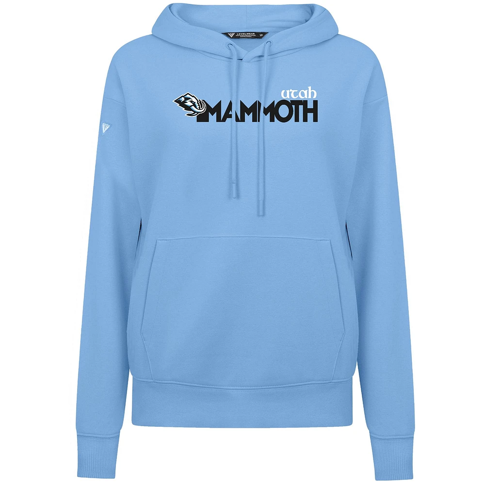 Women's Levelwear Light Blue Utah Mammoth Adorn Wedge Pullover Hoodie