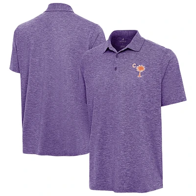 Men's Antigua Heather Clemson Tigers Palmetto Series Par 3 Polo