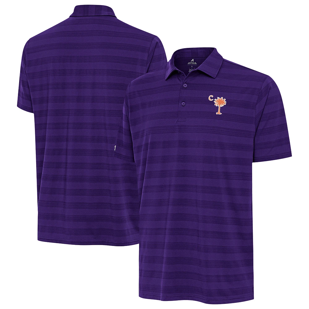 Men's Antigua Purple Clemson Tigers Palmetto Series Tunnel Polo