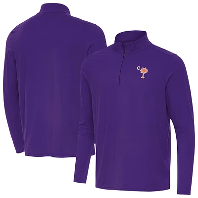 Men's Antigua Clemson Tigers Palmetto Series Intent Quarter-Zip Pullover