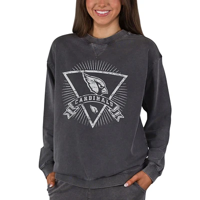 Women's Concepts Sport Charcoal Arizona Cardinals Boxy Mist French Terry Long Sleeve Top