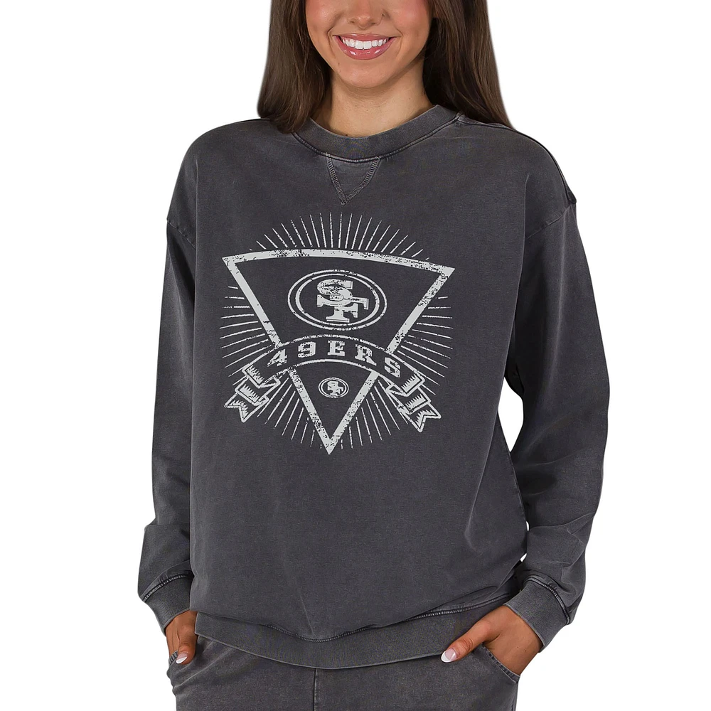 Women's Concepts Sport Charcoal San Francisco 49ers Boxy Mist French Terry Long Sleeve Top