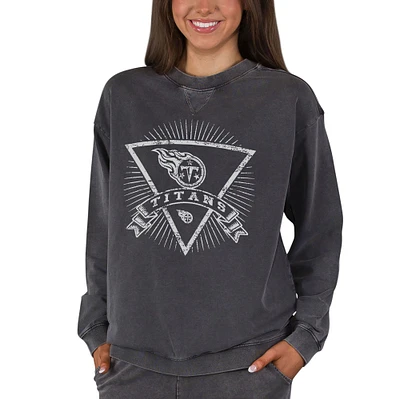 Women's Concepts Sport Charcoal Tennessee Titans Boxy Mist French Terry Long Sleeve Top