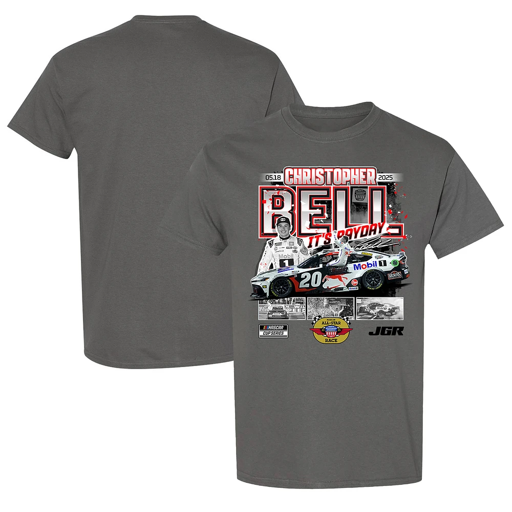 Men's Checkered Flag Sports Charcoal Christopher Bell 2025 NASCAR All-Star Race Winner T-Shirt