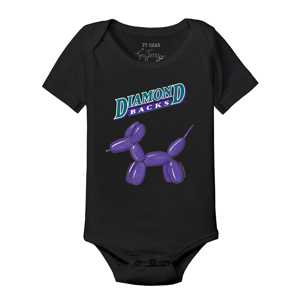 Infant Tiny Turnip Black Arizona Diamondbacks Balloon Dog Bodysuit