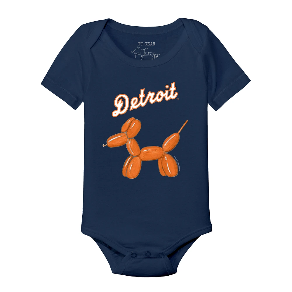 Infant Tiny Turnip Navy Detroit Tigers Balloon Dog Bodysuit