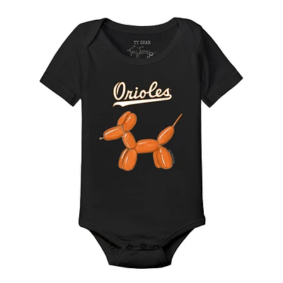 Infant Tiny Turnip Black Baltimore Orioles Balloon Dog Bodysuit