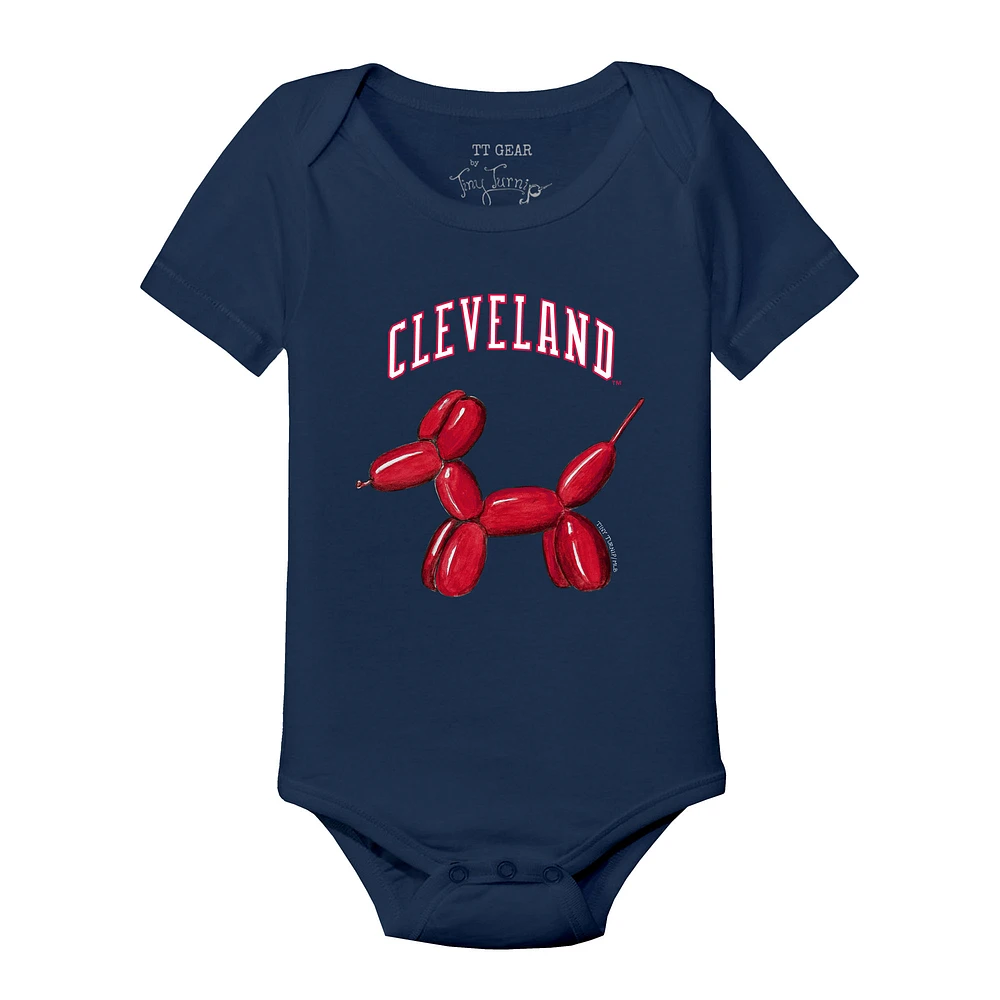 Infant Tiny Turnip Navy Cleveland Guardians Balloon Dog Bodysuit