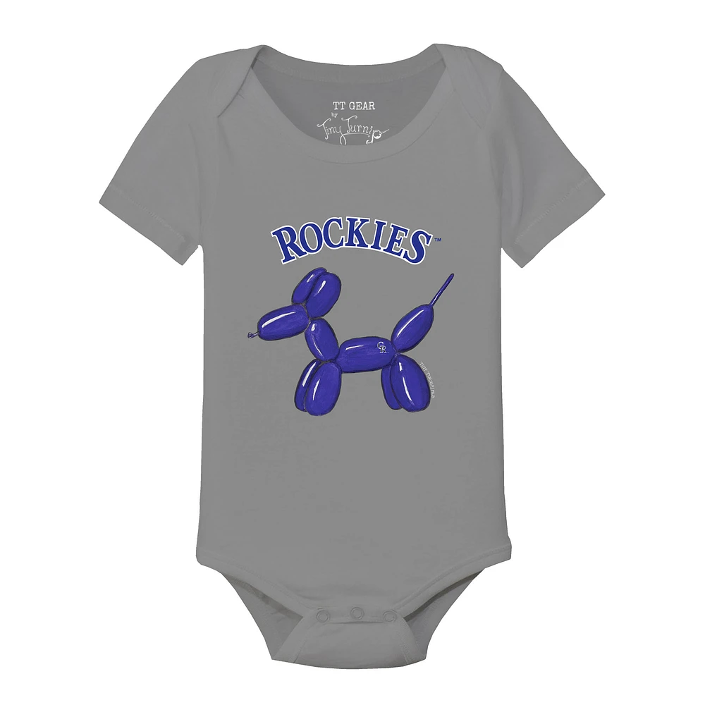 Infant Tiny Turnip Gray Colorado Rockies Balloon Dog Bodysuit