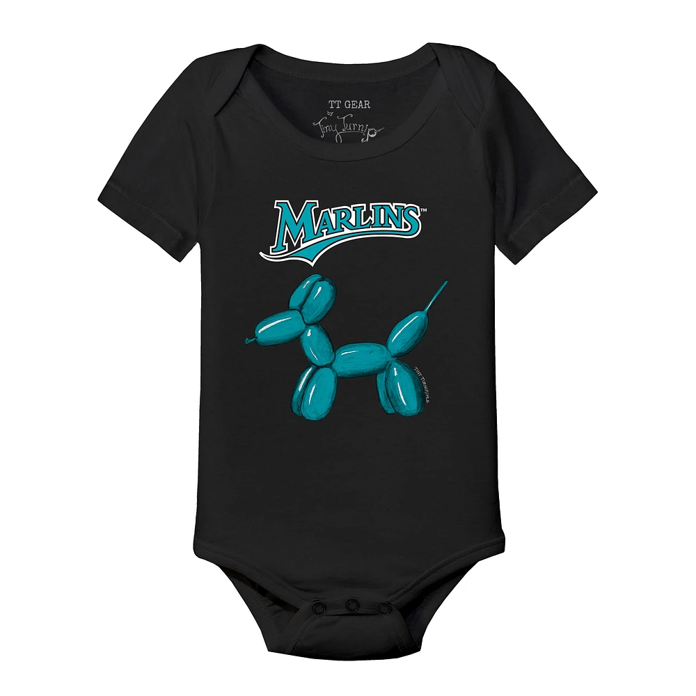 Infant Tiny Turnip Black Miami Marlins Balloon Dog Bodysuit