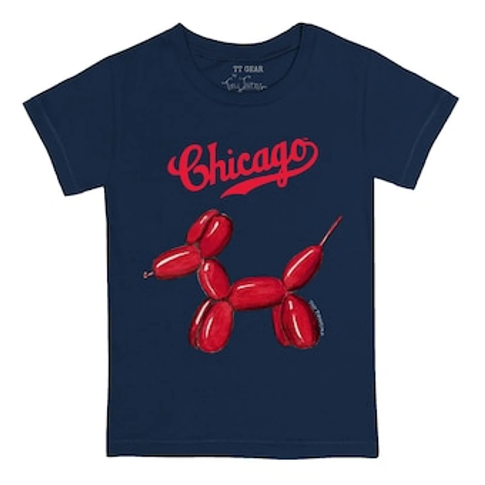 Infant Tiny Turnip Navy Chicago Cubs Balloon Dog T-Shirt