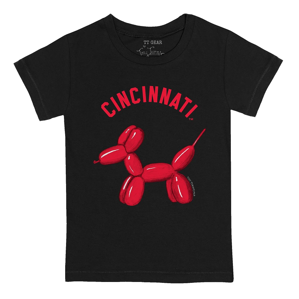 Infant Tiny Turnip Black Cincinnati Reds Balloon Dog T-Shirt
