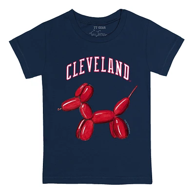 Infant Tiny Turnip Navy Cleveland Guardians Balloon Dog T-Shirt