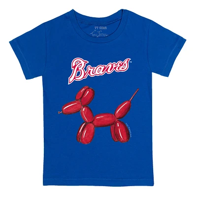 Toddler Tiny Turnip Royal Atlanta Braves Balloon Dog T-Shirt