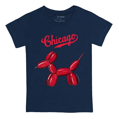 Toddler Tiny Turnip Navy Chicago Cubs Balloon Dog T-Shirt