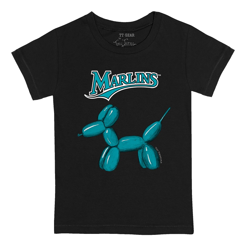 Youth Tiny Turnip Black Miami Marlins Balloon Dog T-Shirt