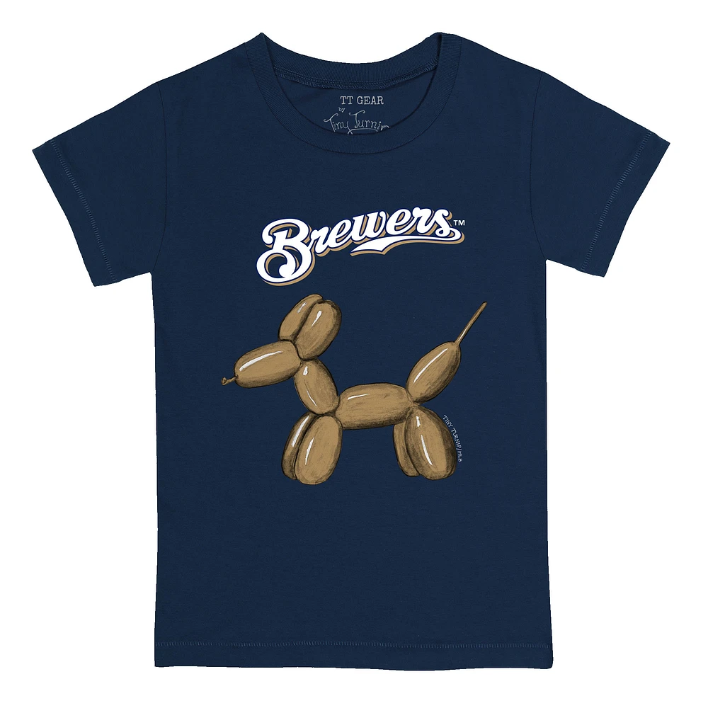 Youth Tiny Turnip Navy Milwaukee Brewers Balloon Dog T-Shirt