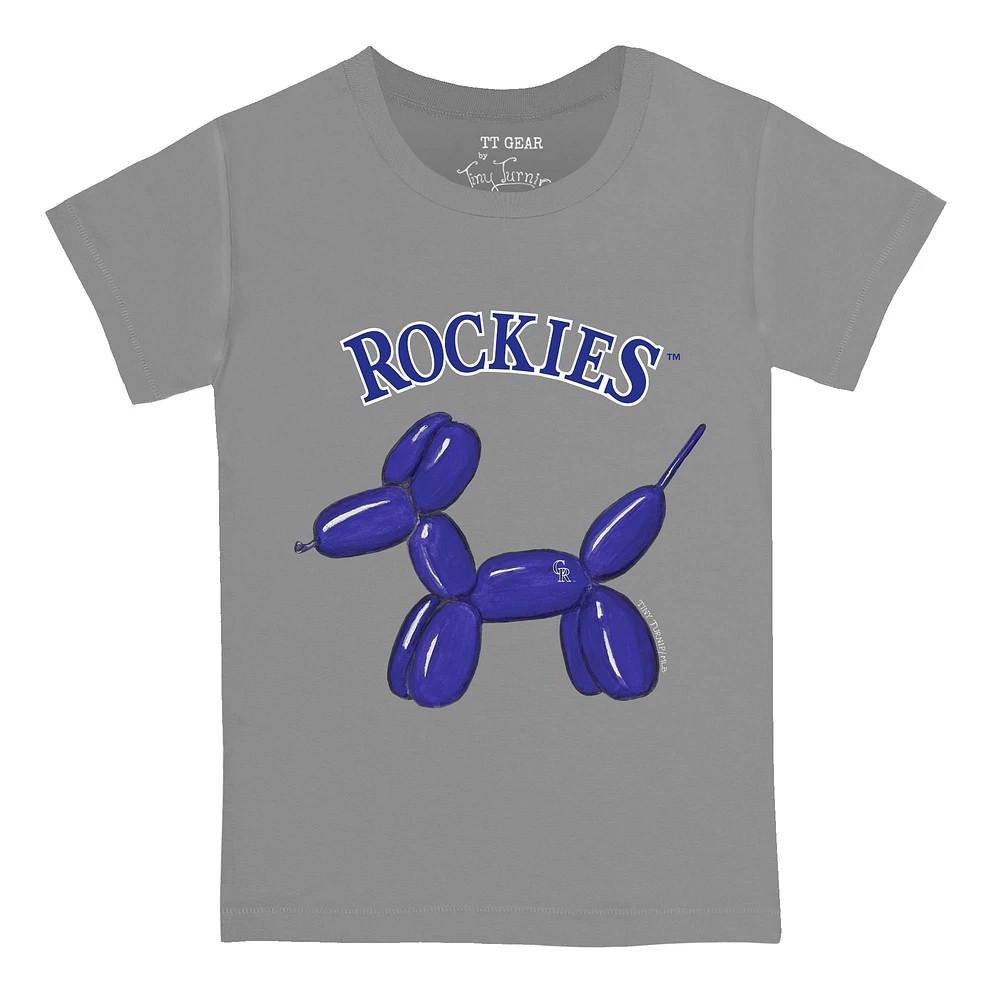 Youth Tiny Turnip Gray Colorado Rockies Balloon Dog T-Shirt