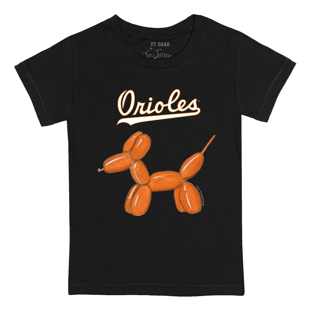 Youth Tiny Turnip Black Baltimore Orioles Balloon Dog T-Shirt