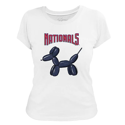 Women's Tiny Turnip White Washington Nationals Balloon Dog T-Shirt