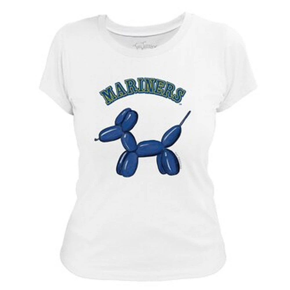 Women's Tiny Turnip White Seattle Mariners Balloon Dog T-Shirt
