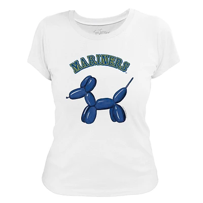 Women's Tiny Turnip White Seattle Mariners Balloon Dog T-Shirt
